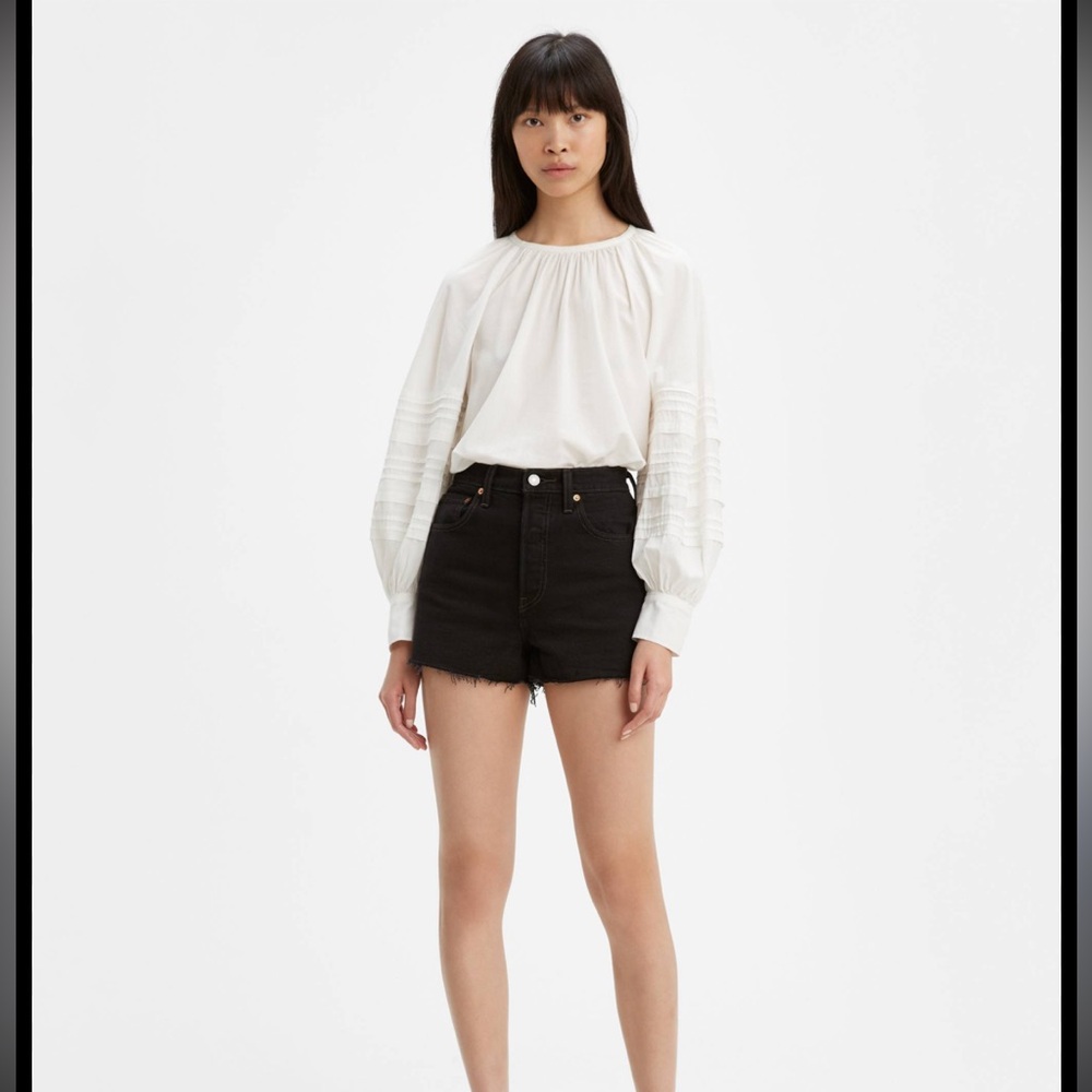 Levi's Black Ribcage Denim Shorts LAST CALL